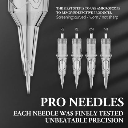 XNET X-RAY 40PCS Tattoo Needle Cartridges - RL, RM, RS, M1 Sterilized & Safe