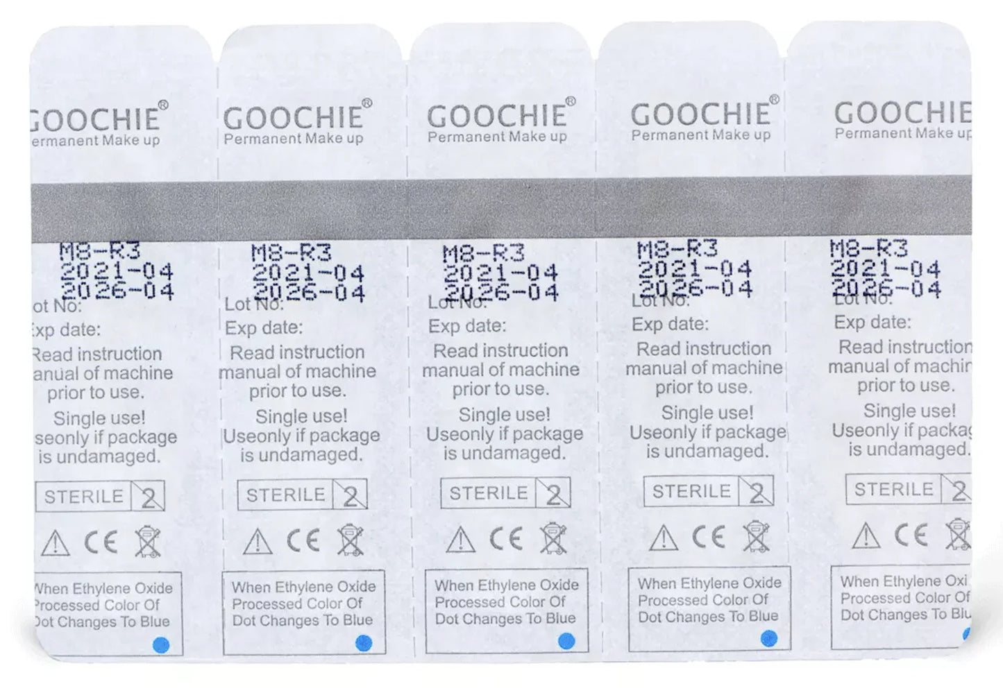 Goochie M8 Permanent Makeup Tattoo Needles - R1 Microblading Cartridges for Eyebrow Machine