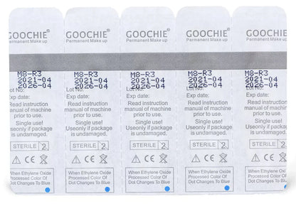 Goochie M8 Permanent Makeup Tattoo Needles - R1 Microblading Cartridges for Eyebrow Machine