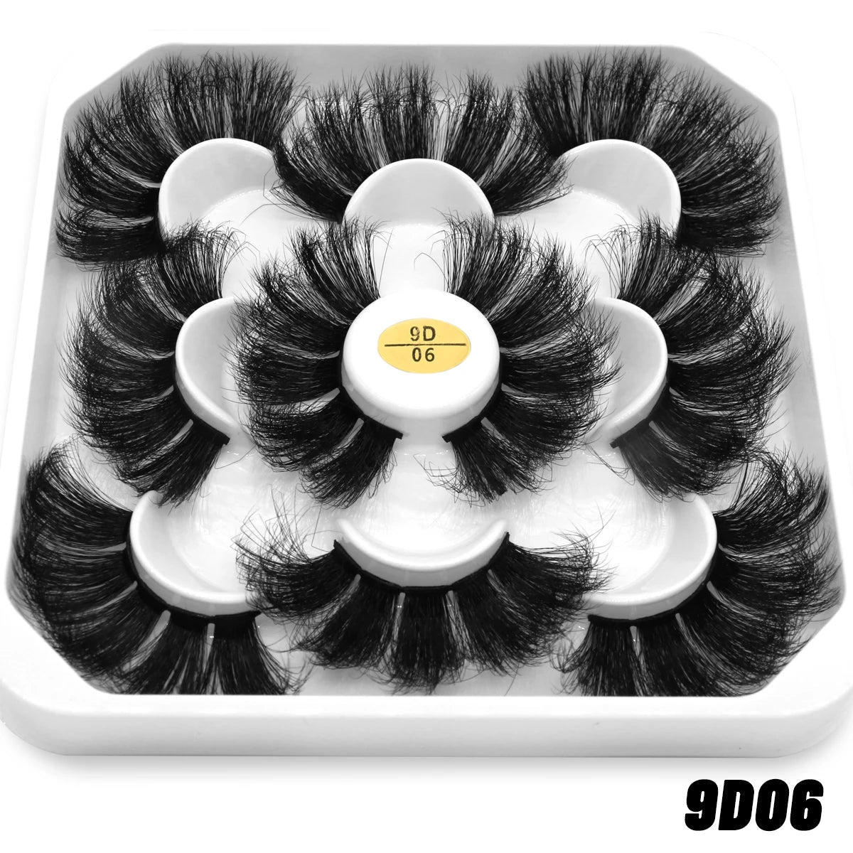 GROINNEYA 25mm 5 Pairs 3D Mink Lashes, Fluffy, Long, Thick, Natural False Eyelashes