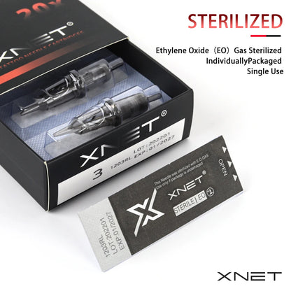 XNET X-RAY 40PCS Tattoo Needle Cartridges - RL, RM, RS, M1 Sterilized & Safe