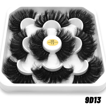 GROINNEYA 25mm 5 Pairs 3D Mink Lashes, Fluffy, Long, Thick, Natural False Eyelashes