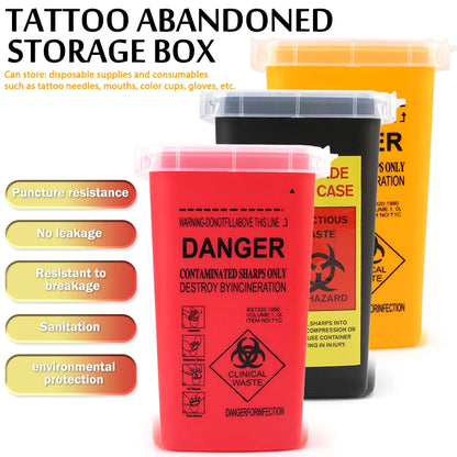 1L Plastic Tattoo Waste Box - Disposable Sharps Needle Container for Microblading