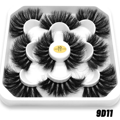 GROINNEYA 25mm 5 Pairs 3D Mink Lashes, Fluffy, Long, Thick, Natural False Eyelashes