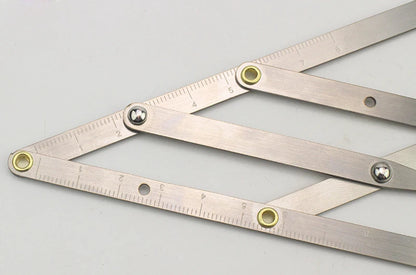 Stainless Steel Triangle Eyebrow Ruler - Golden Ratio Measurement Tool for PMU