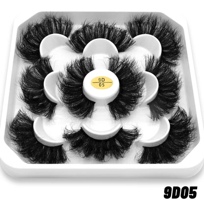 GROINNEYA 25mm 5 Pairs 3D Mink Lashes, Fluffy, Long, Thick, Natural False Eyelashes