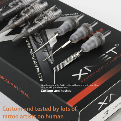 XNET X-RAY 40PCS Tattoo Needle Cartridges - RL, RM, RS, M1 Sterilized & Safe