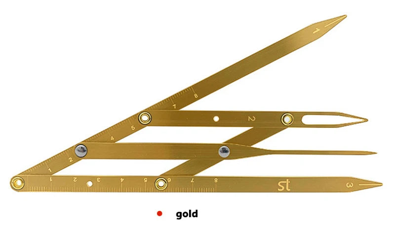 Stainless Steel Triangle Eyebrow Ruler - Golden Ratio Measurement Tool for PMU