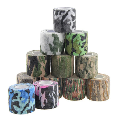 1 Roll Disposable Self-Adhesive Camouflage Bandage Tape for Tattoo Grip & Handle