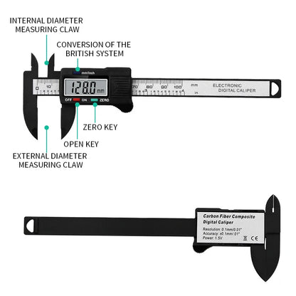 150mm Digital Vernier Caliper - Tattoo Eyebrow Ruler & LCD Measuring Tool