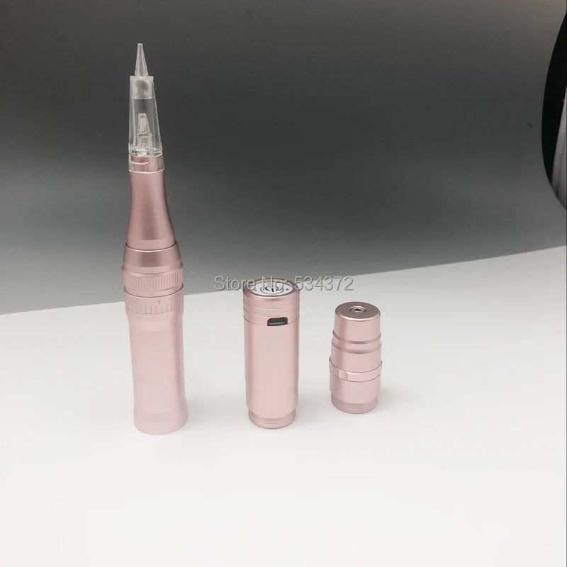 Rose Gold Wireless Permanent Makeup Machine Pen for Eyebrows & Beauty Tattoo