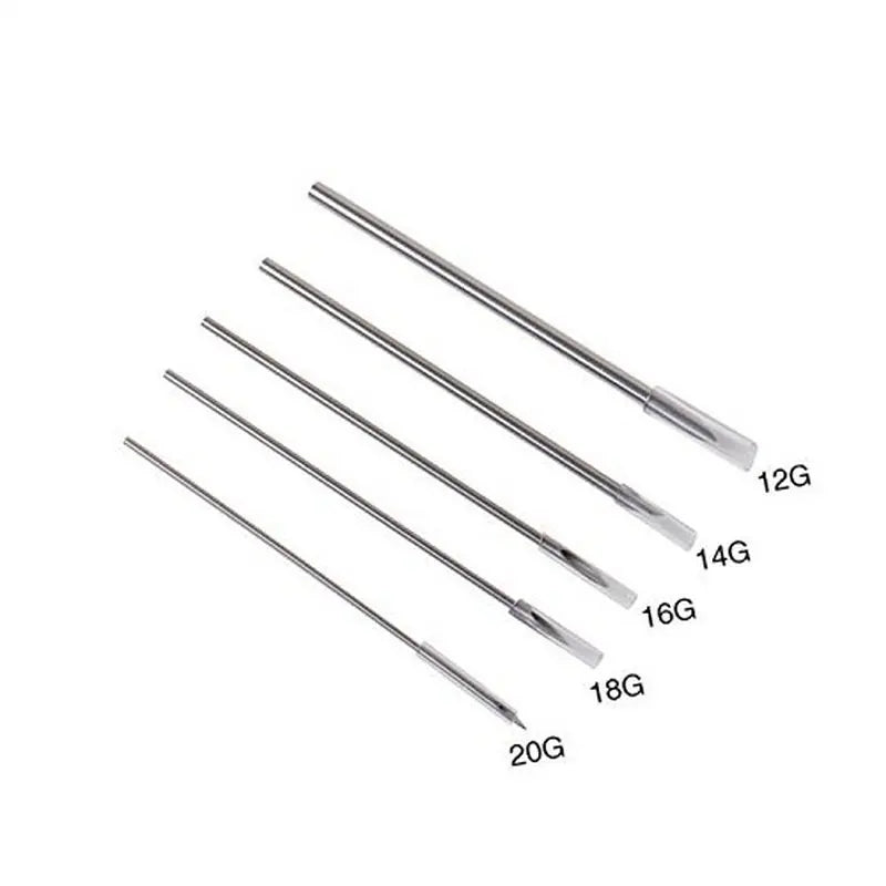 20pcs Sterile Body Piercing Needles (12/14/16/18/20G) 316L Stainless Steel