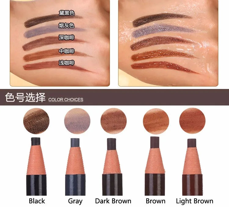 12pc Eyebrow Pencil Colored Soft Cosmetic Art Permanent Makeup Waterproof Tattoo