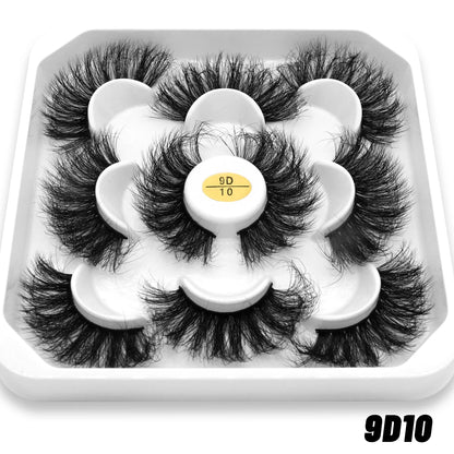 GROINNEYA 25mm 5 Pairs 3D Mink Lashes, Fluffy, Long, Thick, Natural False Eyelashes