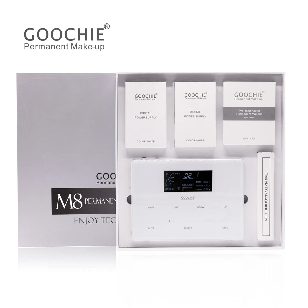 Goochie M8 Permanent Makeup Tattoo Needles - R1 Microblading Cartridges for Eyebrow Machine