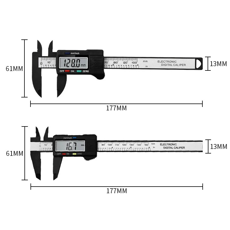 150mm Digital Vernier Caliper - Tattoo Eyebrow Ruler & LCD Measuring Tool