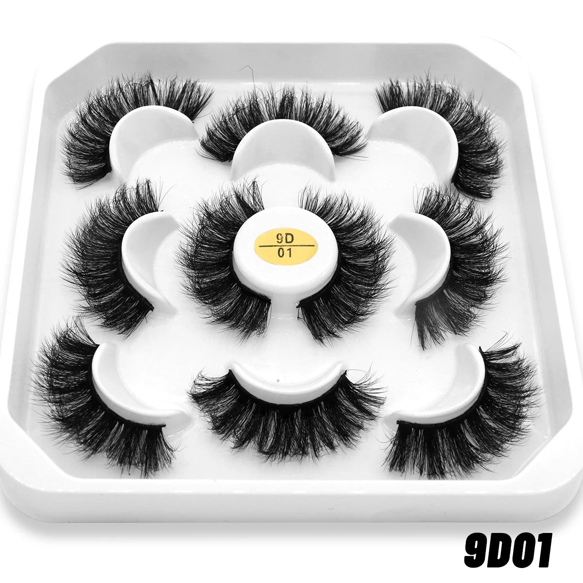 GROINNEYA 25mm 5 Pairs 3D Mink Lashes, Fluffy, Long, Thick, Natural False Eyelashes