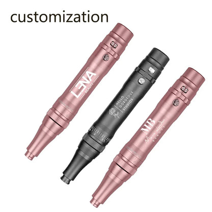 Rose Gold Wireless Permanent Makeup Machine Pen for Eyebrows & Beauty Tattoo