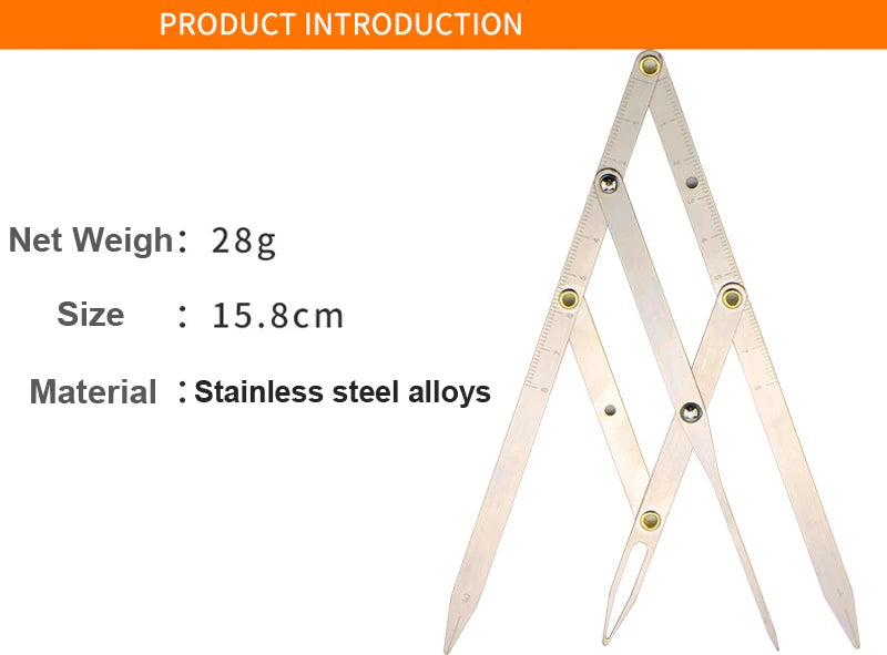 Stainless Steel Triangle Eyebrow Ruler - Golden Ratio Measurement Tool for PMU