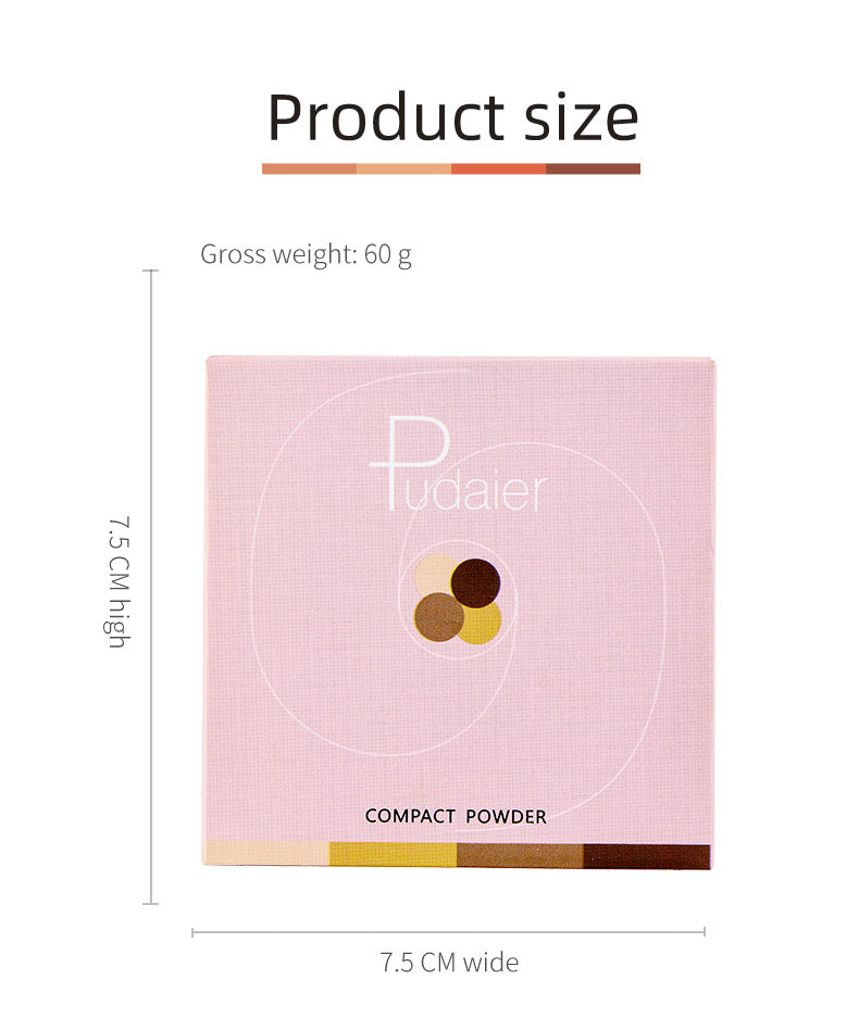 Pudaier Waterproof Pressed & Loose Powder Foundation - Natural Concealer & Oil Control