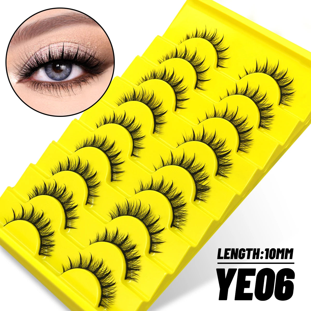 GROINNEYA 5/7/9 Pairs Eyelashes Faux Mink Eyelashes Extension Natural False Eyelashes 3D Wispy Lashes Manga Lashes