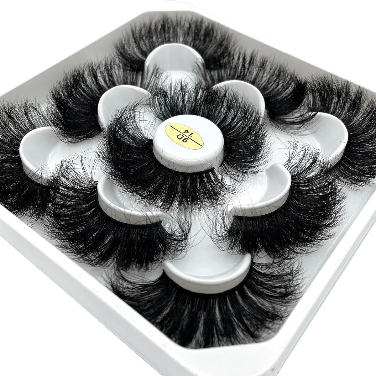 GROINNEYA 25mm 5 Pairs 3D Mink Lashes, Fluffy, Long, Thick, Natural False Eyelashes