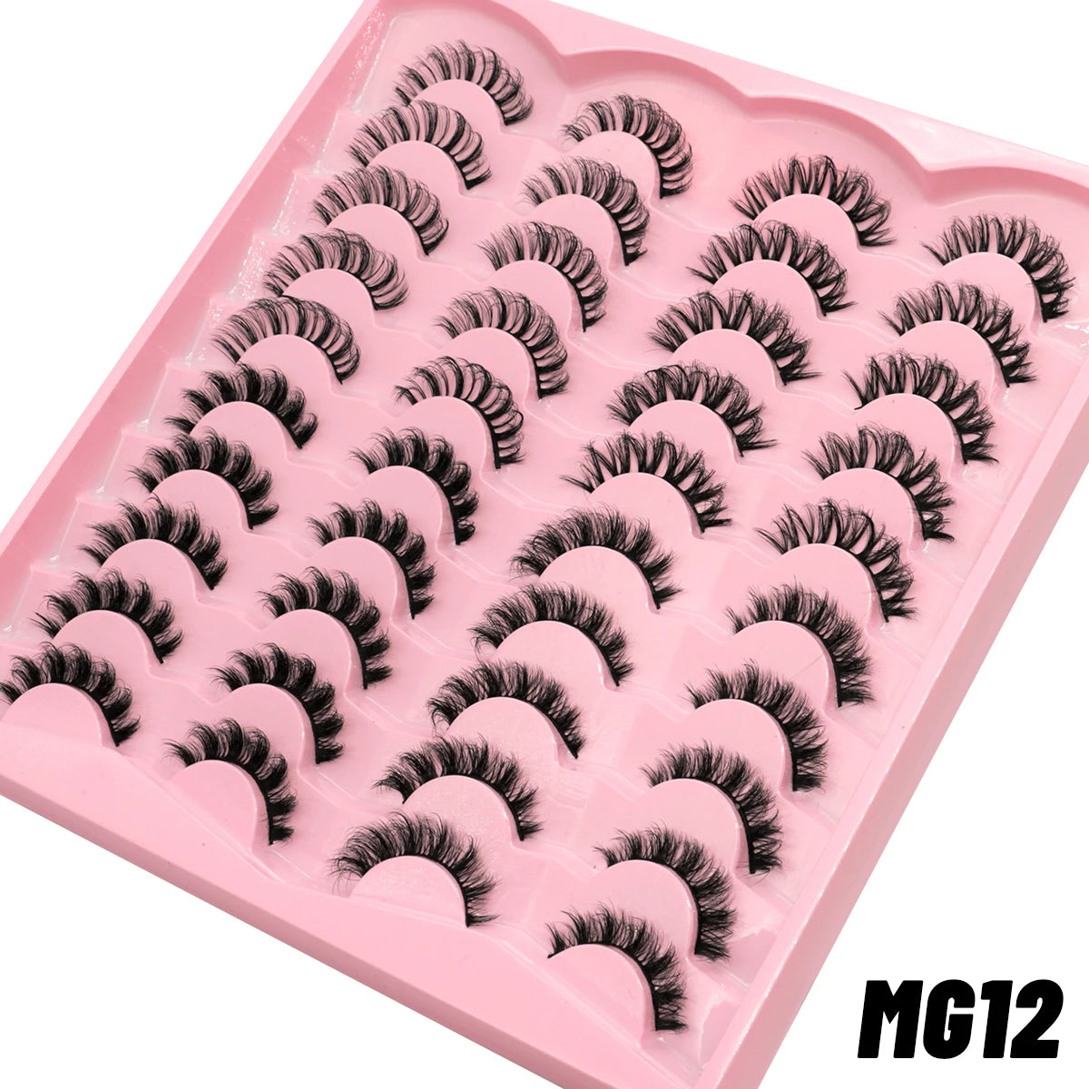 GROINNEYA 5/20 Pairs Russian Strip Lashes, DD Curl, Natural Lashes, 4 Styles, Eyelash Extensions