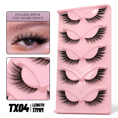 GROINNEYA Cat Eye Eyelashes, Wispy Faux Mink, Fluffy False Lashes, Soft Eye Makeup, Volume Extensions