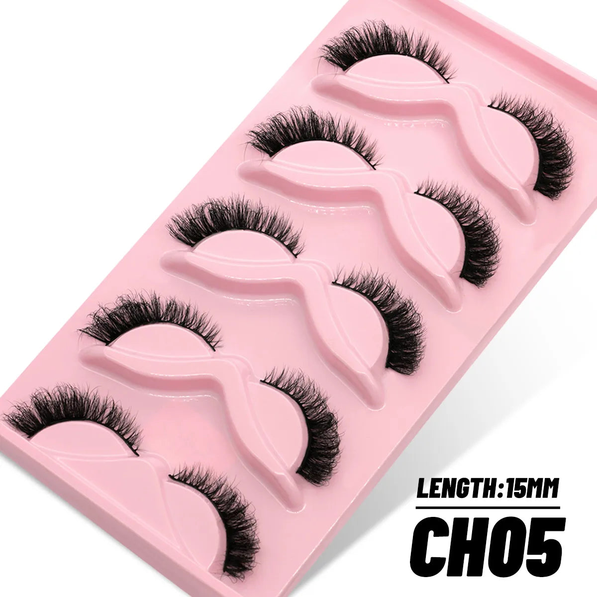 GROINNEYA 3D Natural Eyelashes, 5/10 Pairs, Fluffy Wispy, Cross, Cat Eye Lash Extensions Makeup