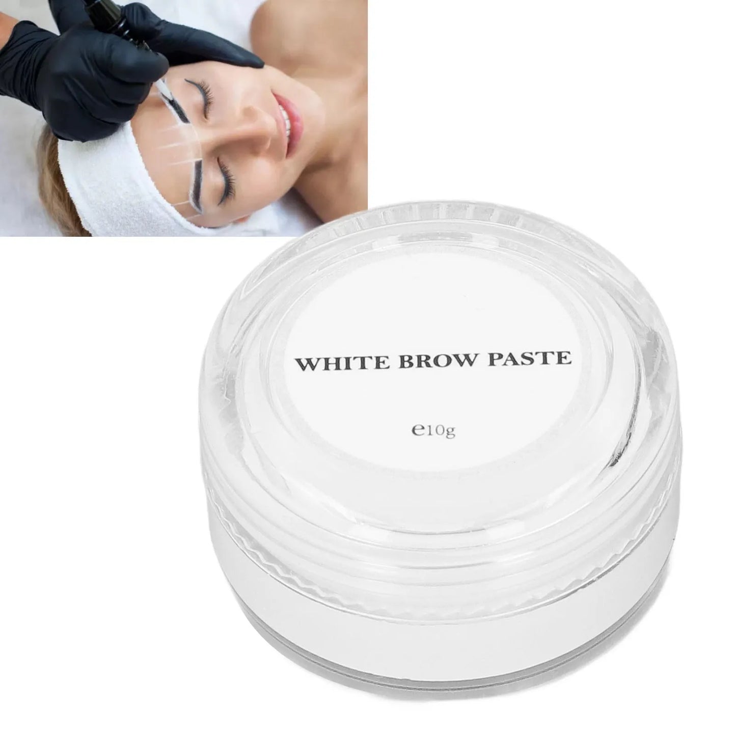 10g White Tattoo Brow Paste - Microblading Marker & Mapping Tool for Brows & Lips