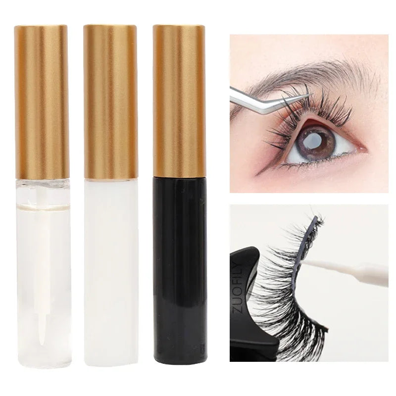 5ml Eyelash Extension Glue, Quick-Dry, Long-Lasting, Black/Clear/White, No-Irritation Adhesive