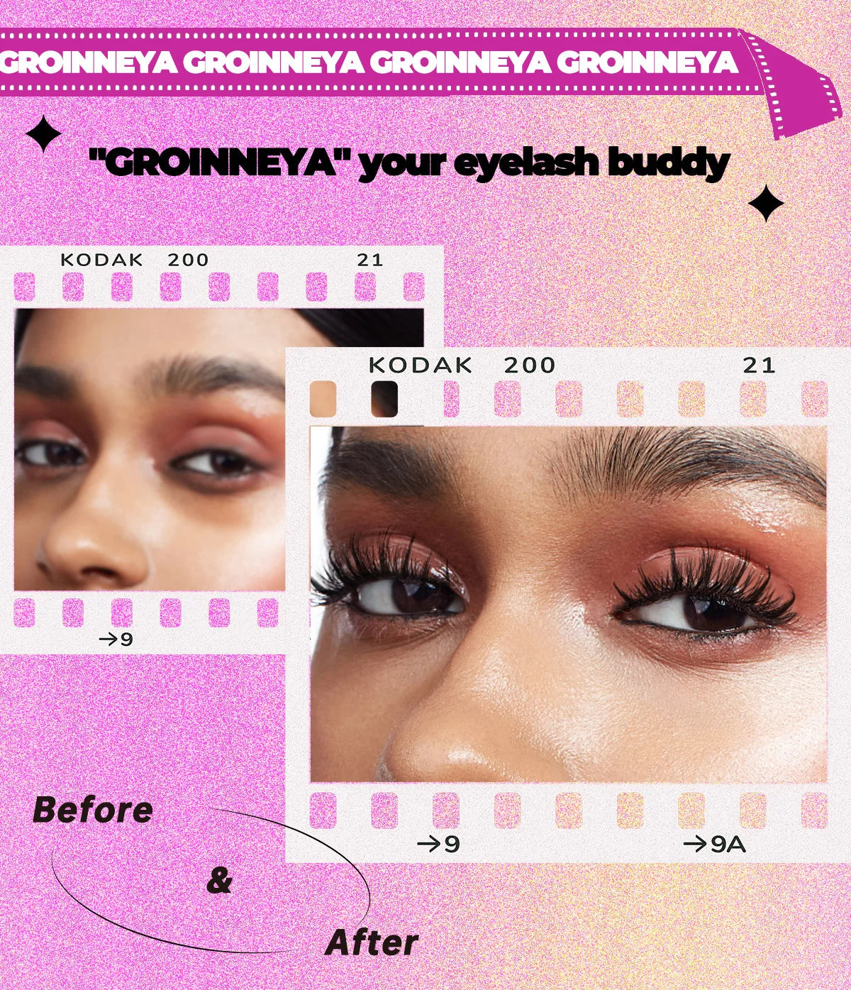 GROINNEYA 5/7/9 Pairs Eyelashes Faux Mink Eyelashes Extension Natural False Eyelashes 3D Wispy Lashes Manga Lashes