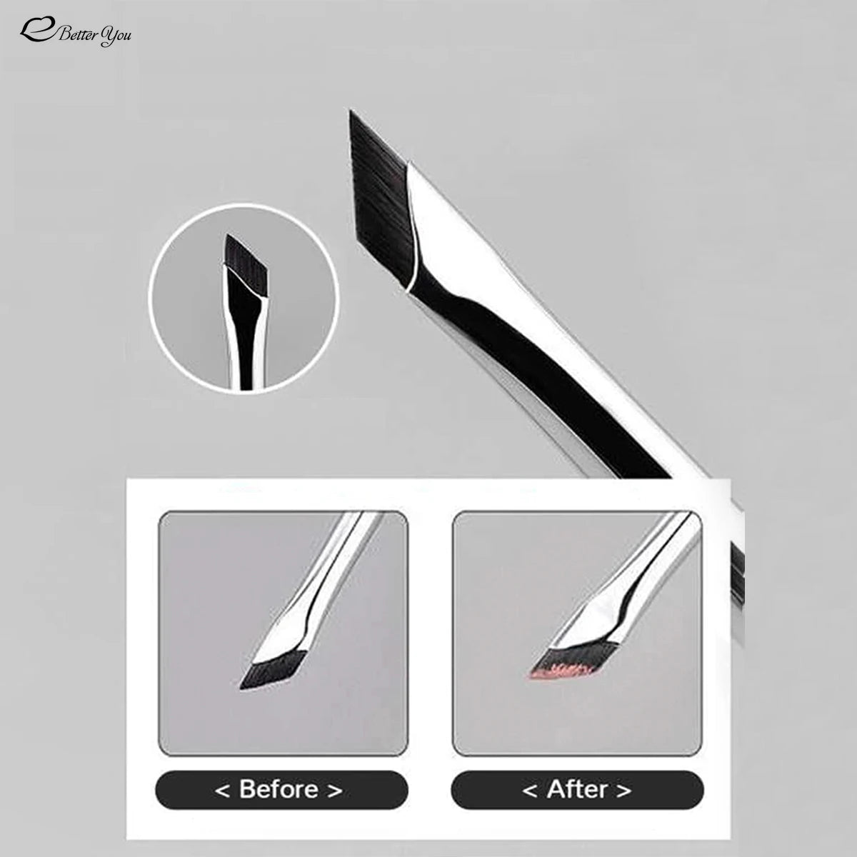 Ultra-Thin Blade Pro: Professional Eyeliner & Flat Angle Eyebrow Brush for Precision