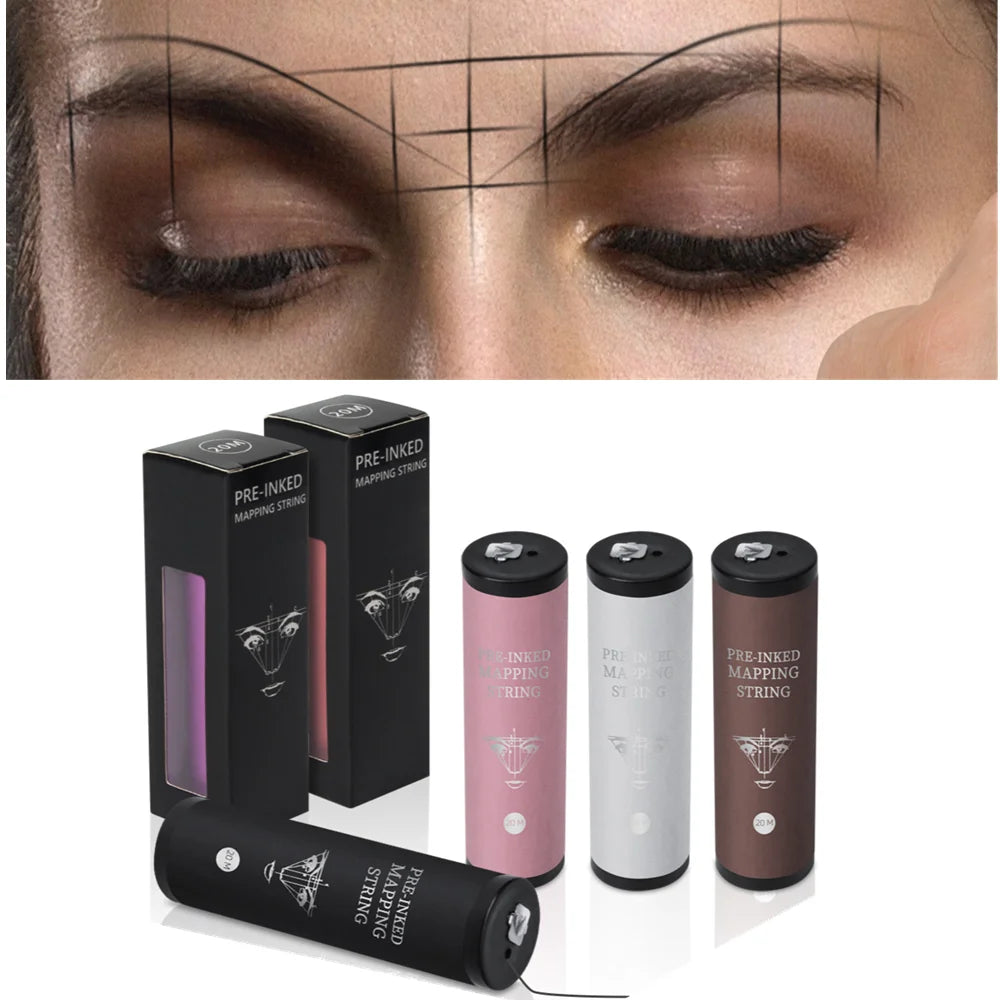 20M Microblading Mapping Pre-Inked String - Eyebrow Positioning & PMU Tool