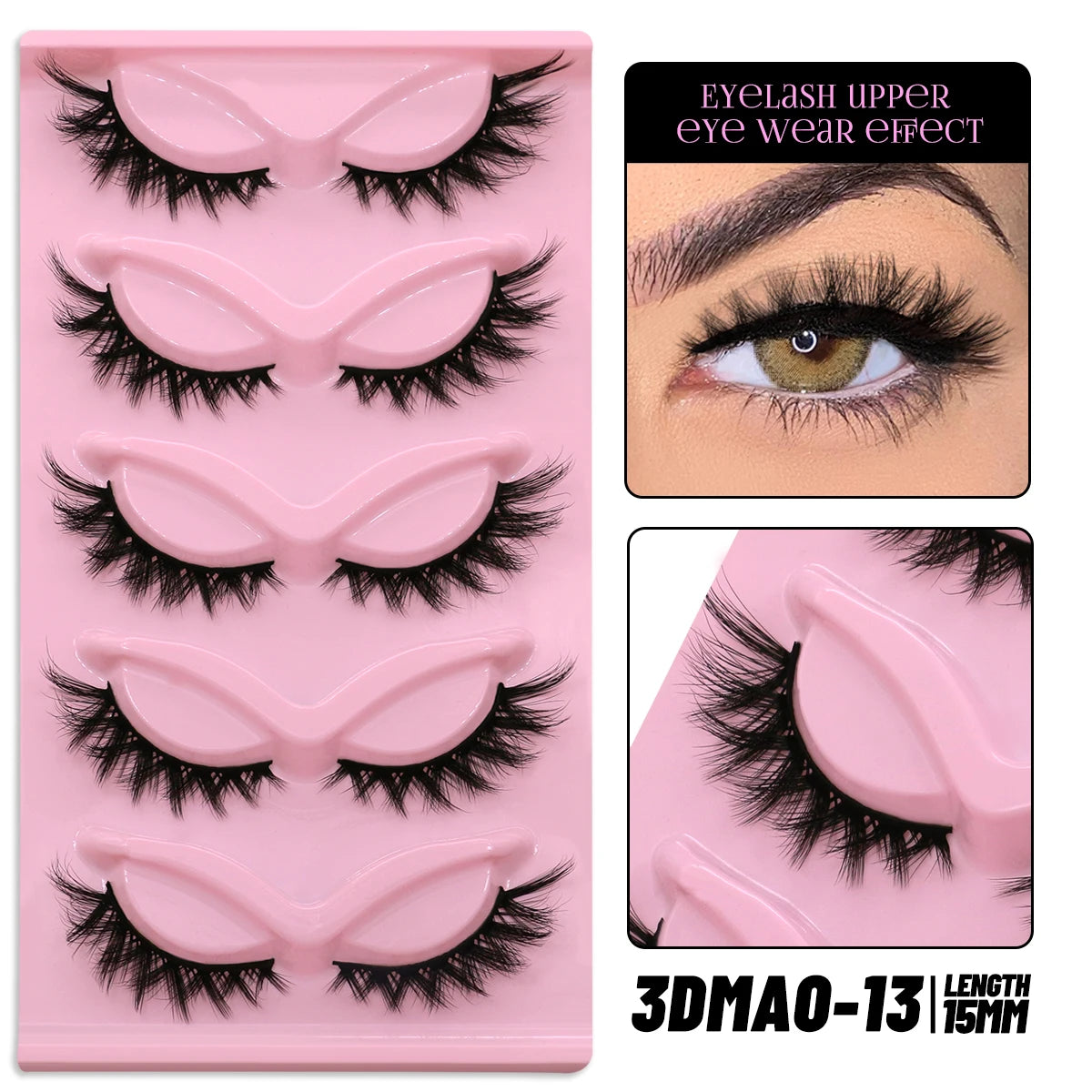 GROINNEYA Cat Eye Faux Mink Lashes, Winged End, Elongated, Natural Long Eyelash Extensions