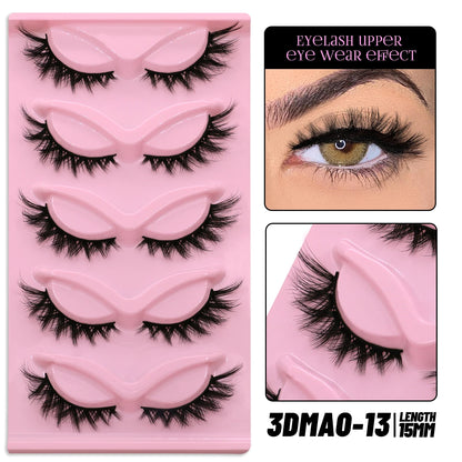 GROINNEYA Cat Eye Faux Mink Lashes, Winged End, Elongated, Natural Long Eyelash Extensions