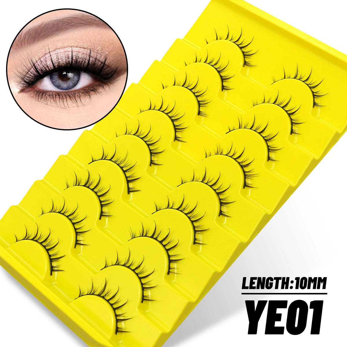 GROINNEYA 5/7/9 Pairs Eyelashes Faux Mink Eyelashes Extension Natural False Eyelashes 3D Wispy Lashes Manga Lashes