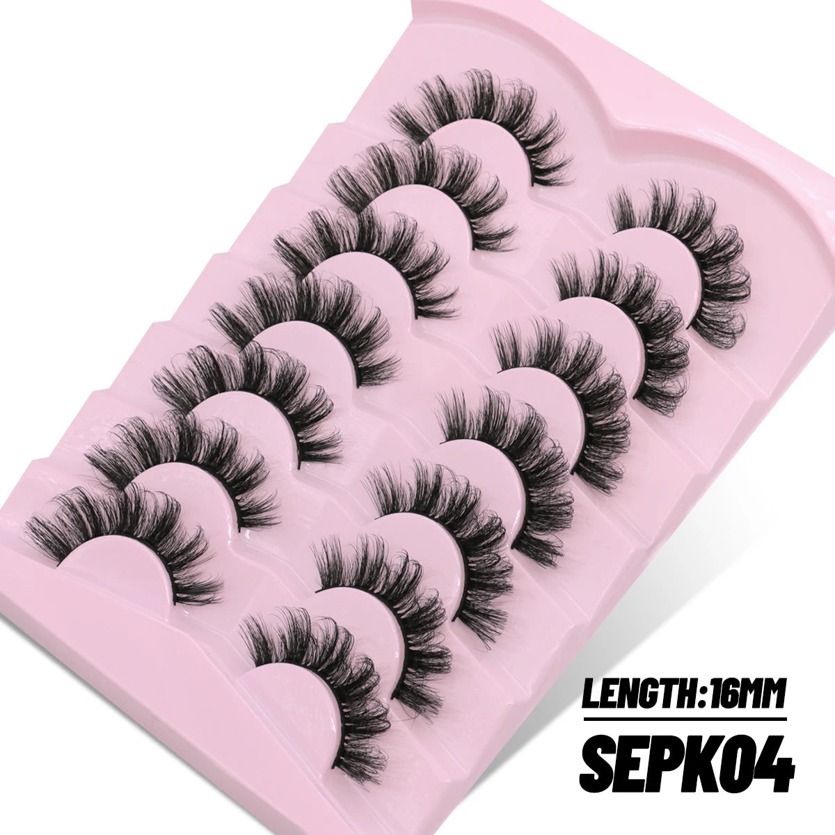 GROINNEYA Cat Eye Fluffy Lashes, Faux Mink, Long 5/7 Pairs, Dramatic Volume Lashes, Extension Makeup