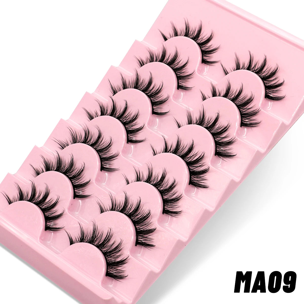 GROINNEYA 5/7/20 Pairs 3D Manga Lashes, Y2K Winged Cat Eye, Natural Extension Look