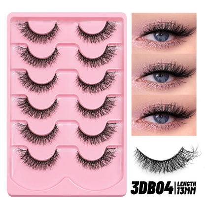 GROINNEYA Manga Lashes, 3D Fluffy Cross Wispy Cat Eye, Natural Extension Look