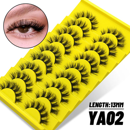 GROINNEYA 5/7/9 Pairs Eyelashes Faux Mink Eyelashes Extension Natural False Eyelashes 3D Wispy Lashes Manga Lashes