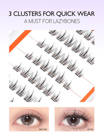 GROINNEYA DIY Manga Cluster Lashes, Anime Effect, Natural Look, Large Capacity