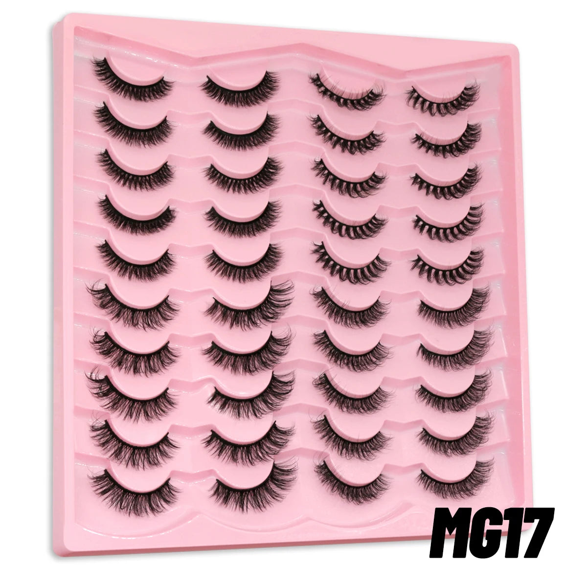 GROINNEYA 5/20 Pairs Russian Strip Lashes, DD Curl, Natural Lashes, 4 Styles, Eyelash Extensions