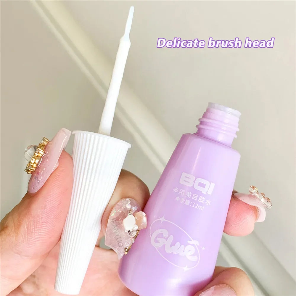 Waterproof Eyelash Glue, Quick-Dry Adhesive, False Lashes with Tweezers, Clear Extension Glue