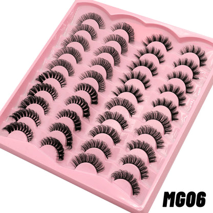 GROINNEYA 5/20 Pairs Russian Strip Lashes, DD Curl, Natural Lashes, 4 Styles, Eyelash Extensions