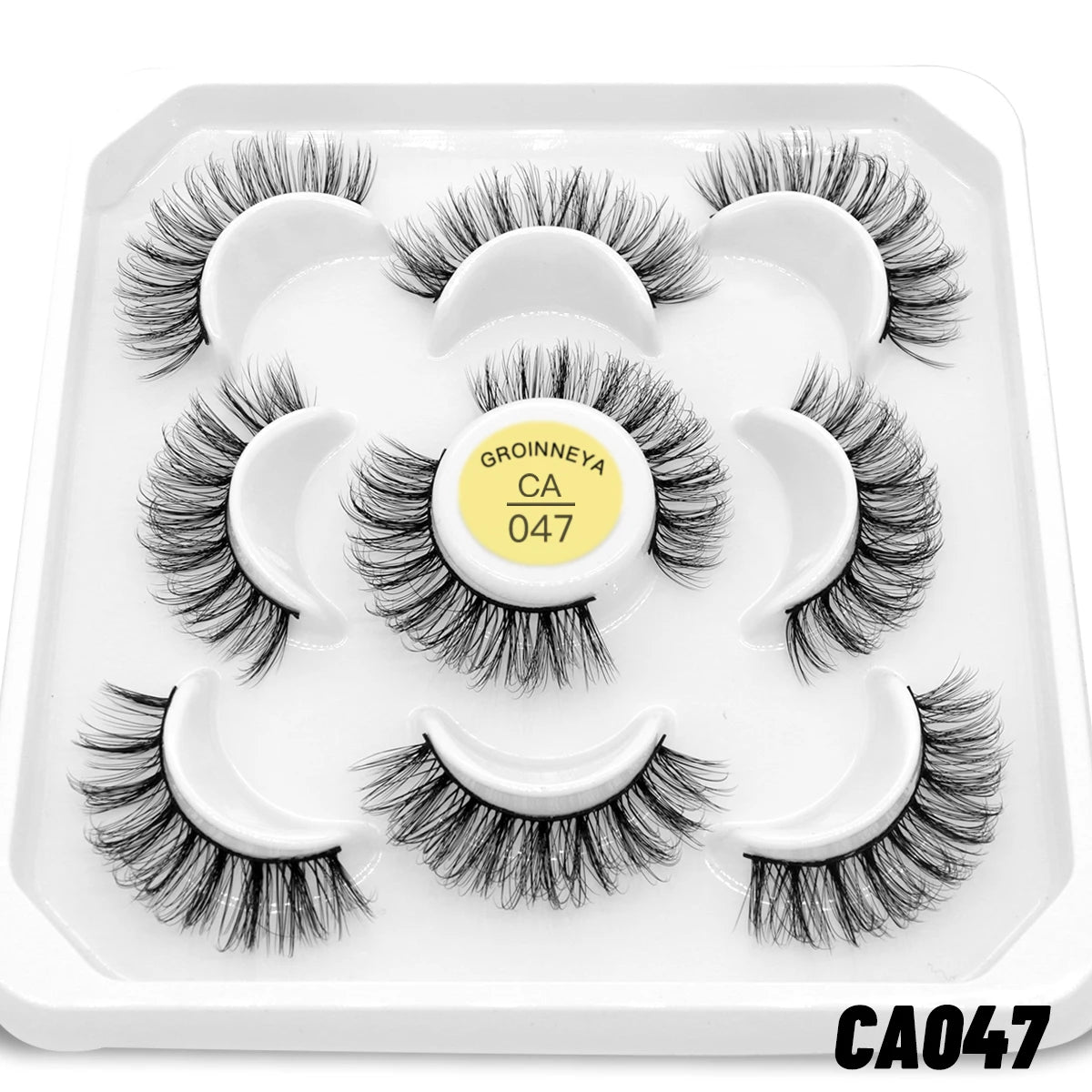 GROINNEYA 5/7 Pairs 3D Fluffy Manga Lashes, Wispy Natural Extension Look