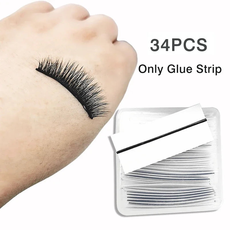 34-Piece Reusable Self-Adhesive Eyelashes, Glue-Free, Hypoallergenic, False Lash Makeup Tools