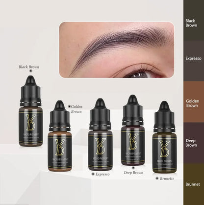 YD 12ML 20-Color Tattoo Microblading Ink for Eyebrows & Eyeliner - Semi Permanent