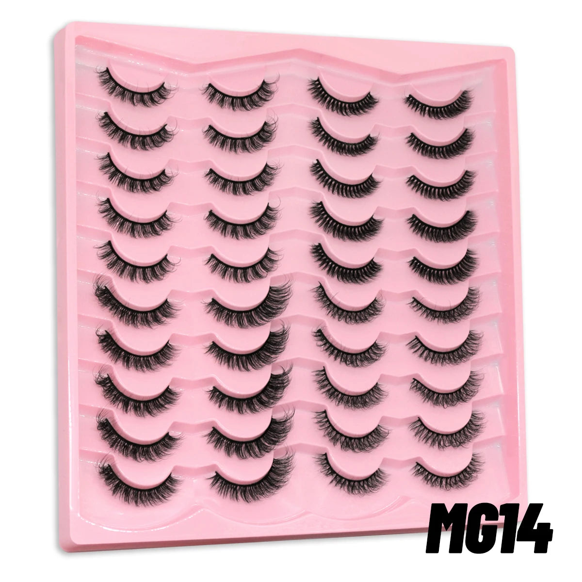 GROINNEYA 5/20 Pairs Russian Strip Lashes, DD Curl, Natural Lashes, 4 Styles, Eyelash Extensions