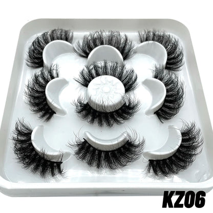 GROINNEYA 5 Pairs Mink Lashes, Faux Eyelashes, Dramatic Volume, Eyelash Extensions for Makeup